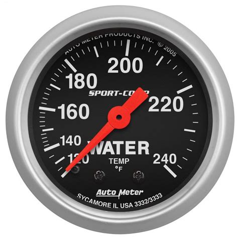 Auto Meter Water Temperature Gauge Black 2121783 Pep Boys