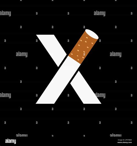Logo De La Fumée Letter X Avec Icône De Cigarette Logo Du Tabac Vector