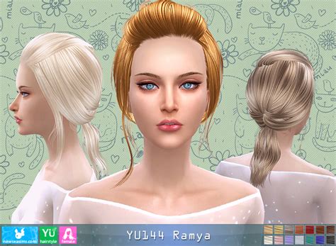 Newsea Yu144 Ramya Hair Sims 4 Hairs