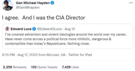 Former Cia Director Gen Michael Haydens ‘i Agree Tweet Truth Or