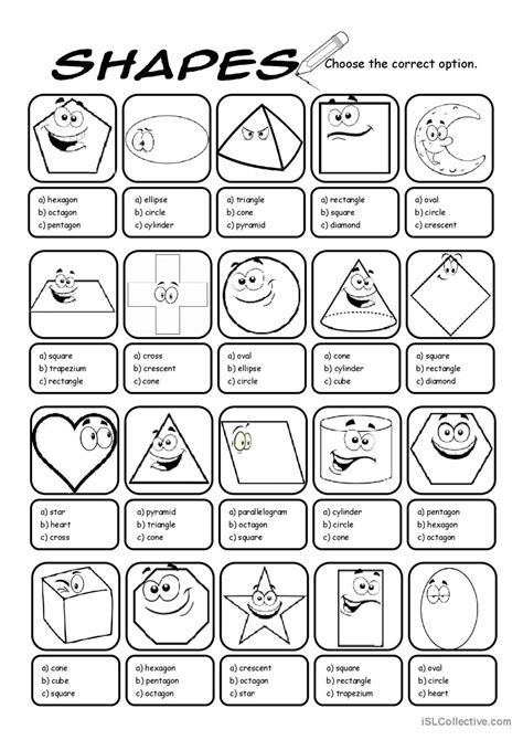 Shapes Multiple Choice Pictur English Esl Worksheets Pdf And Doc