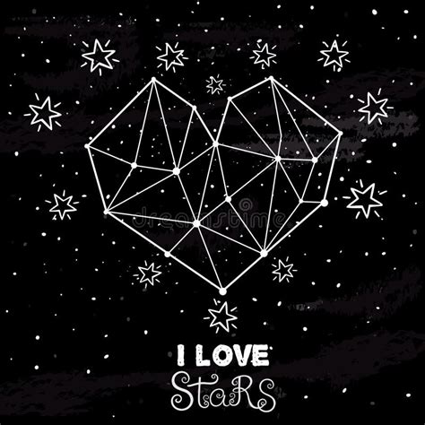 Star Heart In Night Sky Stock Vector Illustration Of Anniversary