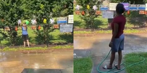 white woman hoses black neighbor in viral tiktok video