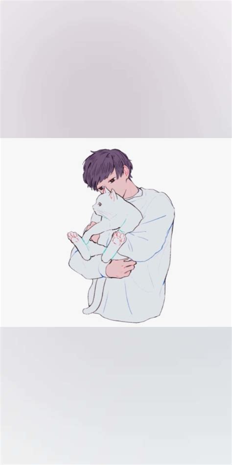 Download Cute Aesthetic Anime Hugging Cat Wallpaper