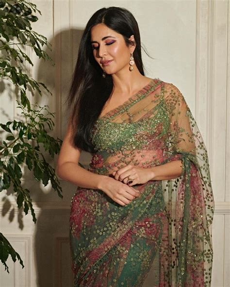 Katrina Kaif Exudes Elegance In Green See Through Sabyasachi Saree