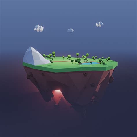 Low Poly Floating Island Finished Projects Blender Artists Community