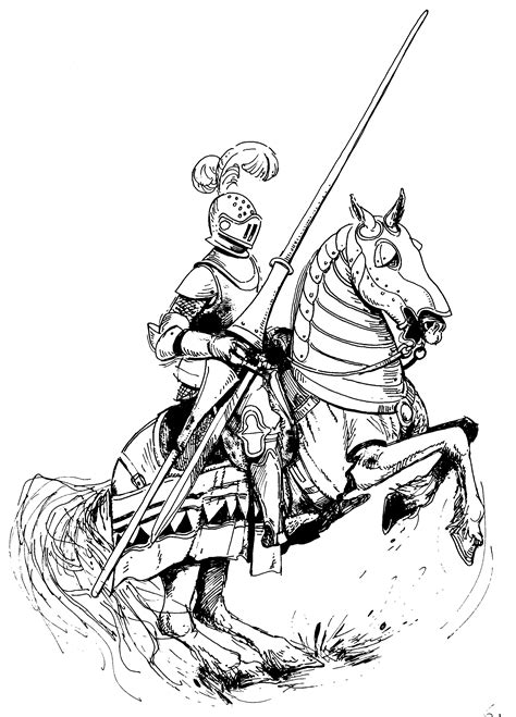 Beautiful Knight On Horse Knight On Horse Knight Drawing Coloring