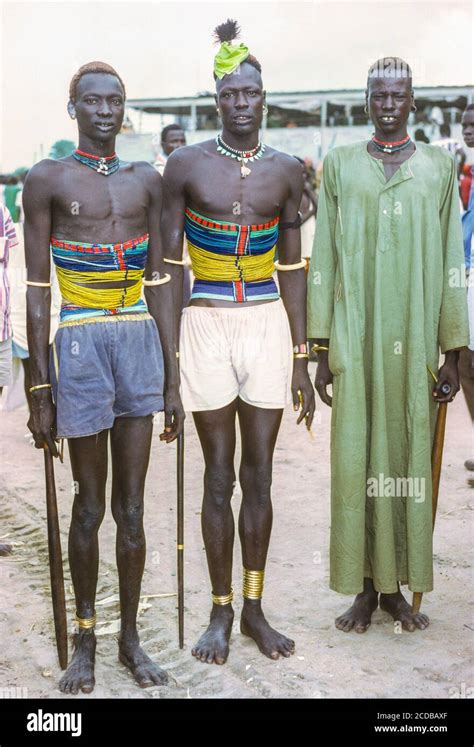Bor South Sudan Dinka Tribesmen Photographed September 1972 Stock