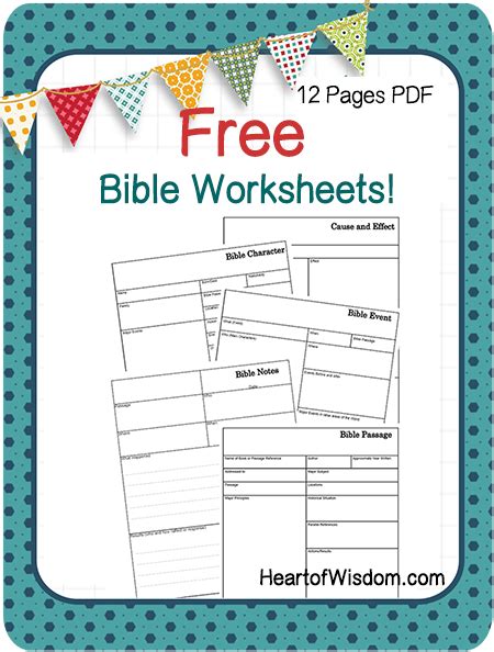 Bible Character Study Worksheets