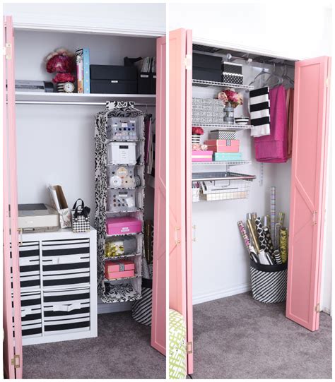 Separate paper, fabric, writing utensils, and. Craft Room & Office Closet $100 Makeover | Monica Wants It