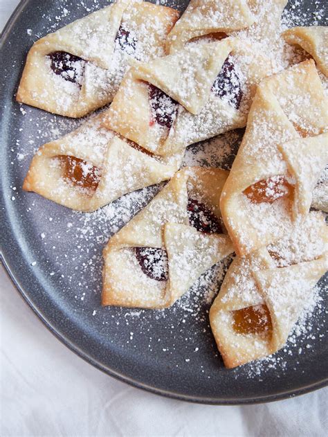 It is recommended that jarred or canned cake and pastry filling—like the solo brand— be used for this recipe, as any fresh fruit filling will have a tendency to leak out of the cookie when baking. kolache cookies