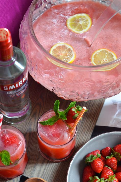 Serve in 8 ounce glasses. Strawberry Lemon Vodka Punch - Always Order Dessert