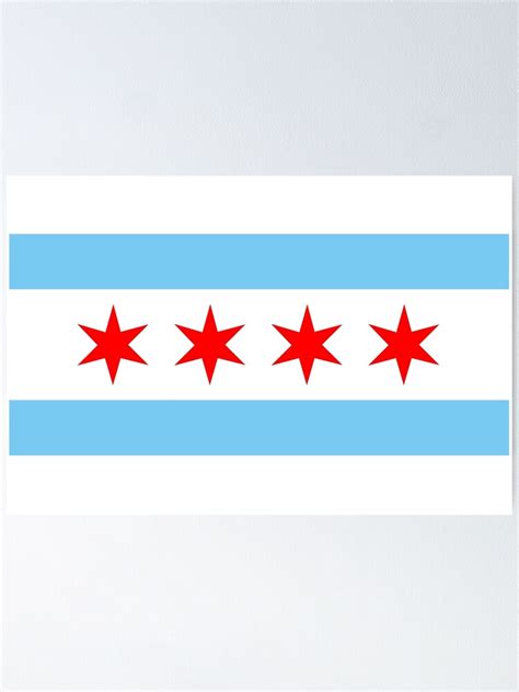 Chicago Flag Poster By Dunakin Redbubble