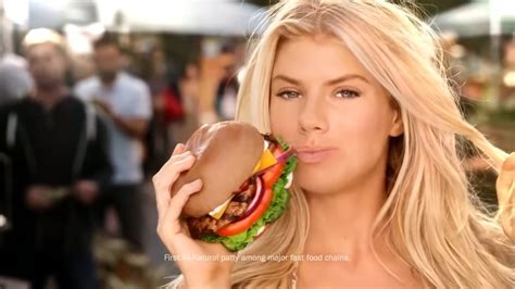 Charlotte Mckinney Carls Jr Ad Commercial Super Bowl Xlix 2015 The All Natural Burger 2015