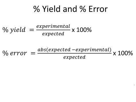 Percent Error Vs Percent Yield Percent Yield And Limiting Reactant