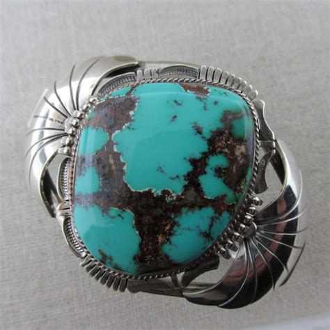 BENNIE RATION Navajo Dine Turquoise And Sterling Silver Bracelet