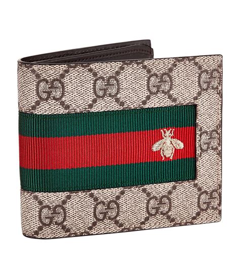 Gucci Gg Supreme Bee Bifold Wallet In Natural For Men Lyst