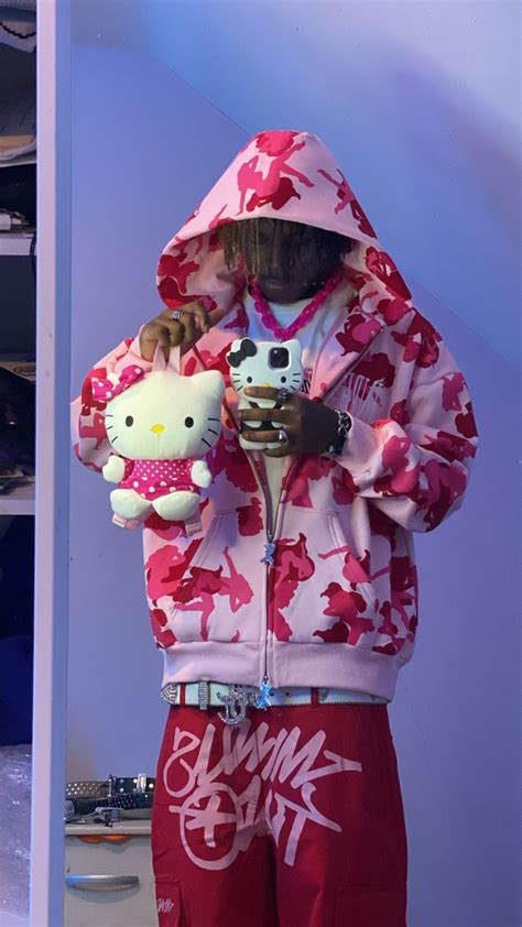 Bape Outfits Y2k Outfits Men Cyber Y2k Outfits Hello Kitty Boy