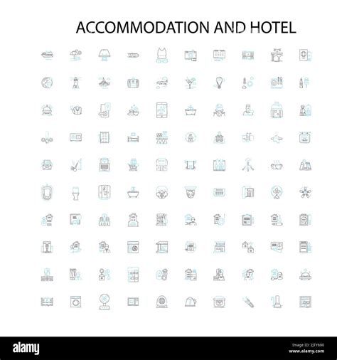 Accommodation And Hotel Icons Signs Outline Symbols Concept Linear