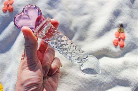 Heart Glass Dildo Ribbed Pink Dildo Cute Dildoes For Women Etsy