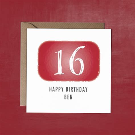 personalised 16th birthday card custom special age birthday etsy