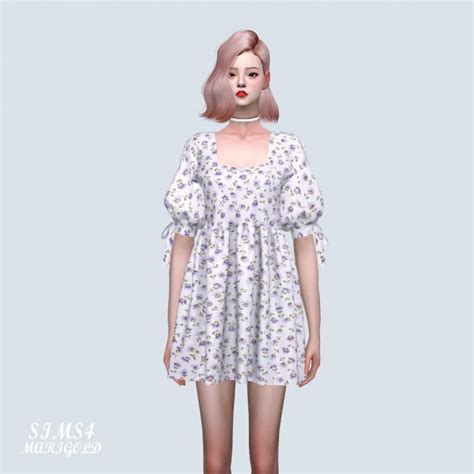 Sims4 Marigold Lovely Baby Doll Mini Dress • Sims 4 Downloads