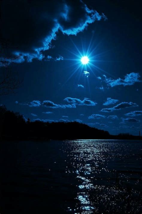 Blue Sky Over Blue Water Wallpaper Beautiful Moon Beautiful World