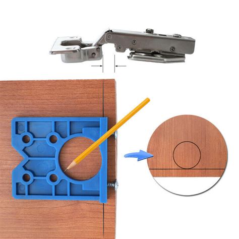 Cabinet Doors Concealed Hinge Jig Guide Boring Hole Drill Woodworking