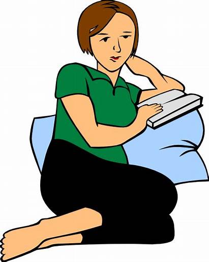 Clipart Clip Adult Reading Woman Pillow Cliparts