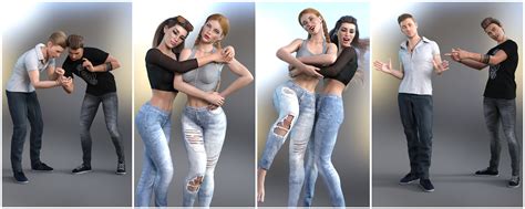 Z Best Friends Couple Poses For Genesis 3 And 8 Daz 3d