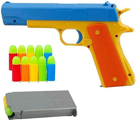 Kandall Toy Gun Colt Toy Pistol With Pcs Colorful Soft Bullets