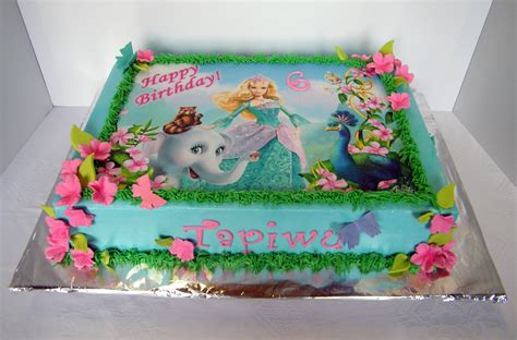 Barbie themed sheet cake with edible print | Birthday cake kids, Lion