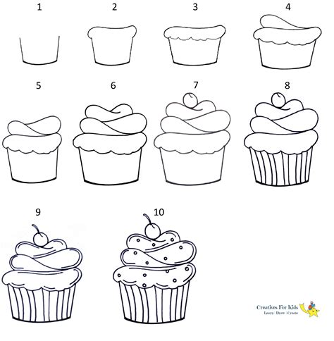 How To Draw A Cupcake Step By Step Tutorial Cupcake Cupcakes Art