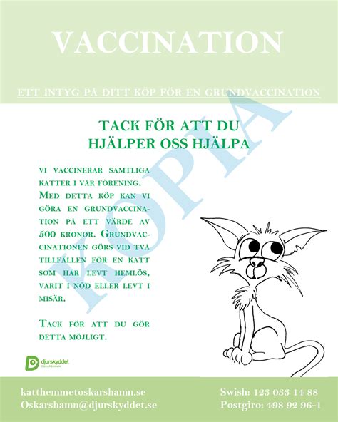 Vaccination Välkommen Till Katthemmet Oskarshamn