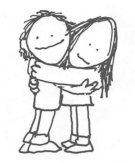 Hug A Friend Friends Hugging Drawings Hug