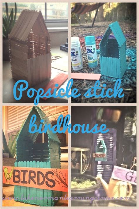 Popsicle Stick Birdhouse Easy Diy Project For School Gardens Popsicle