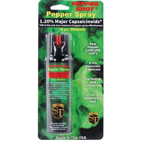 Pepper Shot Pepper Spray Stream 4 Oz 12 Mc Guardian Self Defense