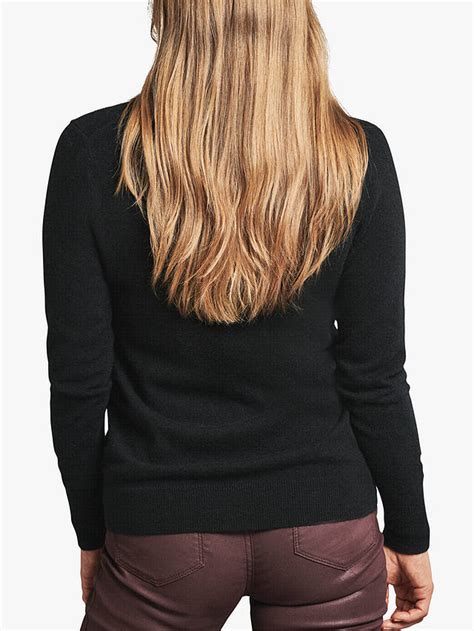 Pure Collection Cashmere V Neck Sweater Black At John Lewis And Partners