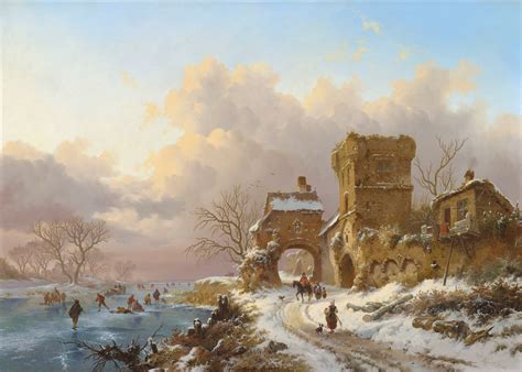 Frederik Marinus Kruseman Dutch 1816 1882 Winter Landscape With