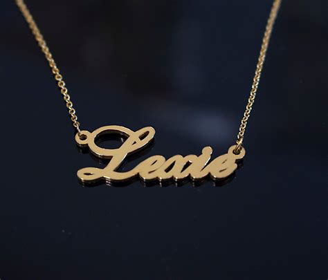 Personalized Gold Name Necklace Cursive Name Necklace Etsy