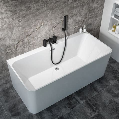 Oslo Slim Back To Wall Double Ended Freestanding Bath 1700 X 740mm