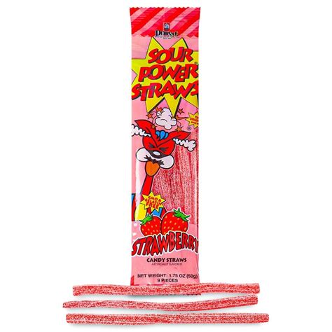 Sour Power Straws Strawberry 175oz Candy District