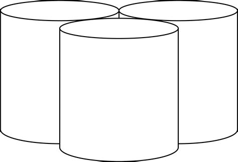 3 Congruent Tangent Right Circular Cylinders Clipart Etc