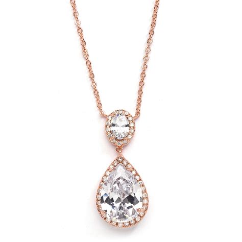 Couture Cubic Zirconia Pear Shaped Bridal Necklace Mariell Bridal Jewelry And Wedding Accessories
