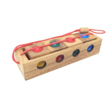 Wooden Toy Four Color Wooden Puzzle Brain Teaser The Organic Natural Puzzle Game Play For