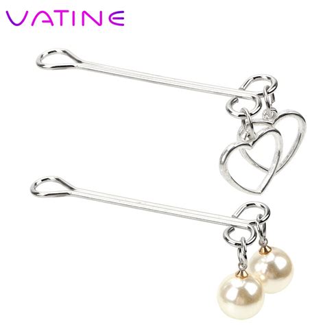 best offer vatine 1 pair heart shape adult games nipple clamps flirting torture toys adult