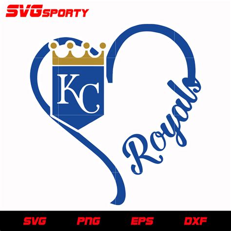Kansas City Royals Heart Svg Mlb Svg Eps Dxf Png Digital File For