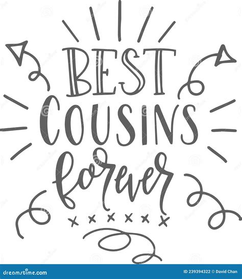 Best Cousins Forever Inspirational Quotes Stock Vector Illustration