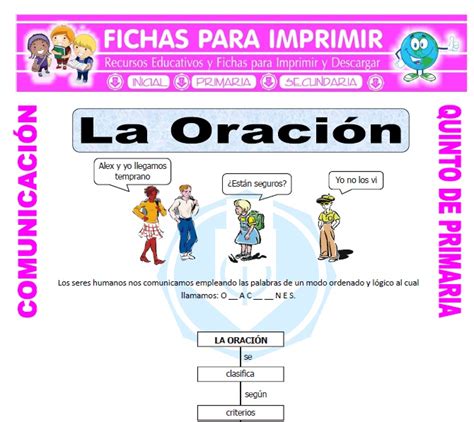 Estructura De La Oracion Para Cuarto De Primaria Fichas Para Imprimir