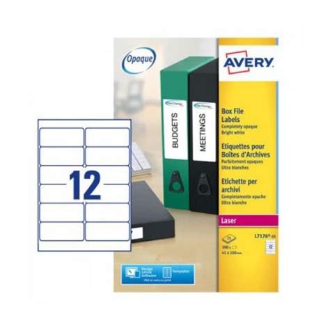 Download your free labels for your folder and binder. Avery Laser Box File Labels 41x100mm (Pack of 300) L7176 ...
